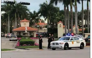  ?? AP/FRIEDA FRISARO ?? Police respond to Trump National Doral Golf Club in Doral, Fla., after reports of a shooting.