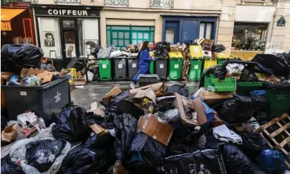  ?? Photograph: Mohammed Badra/EPA ?? About 6,600 tonnes of rubbish was estimated to have built up in Paris on Tuesday.