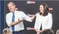  ??  ?? Tim Nicholls and Annastacia Palaszczuk at the debate.