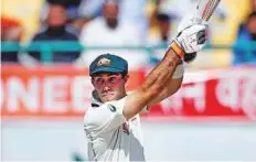  ?? Reuters ?? Australia’s Glenn Maxwell toiled hard to score a gritty 45 as the visitors could muster only 137 in their second innings.