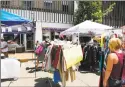  ?? Hearst Connecticu­t Media file photo ?? Shoppers at the 2019 Village Fair and Sidewalk sale in New Canaan. Social distancing will be observed at this year’s So Long to Summer Sale, which runs Friday and Saturday.