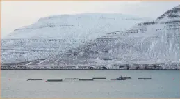  ??  ?? Above: A salmon farm outside the town of Isafjordur in Iceland