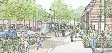  ?? Picture: FHDC ?? How part of the 10,000-home Otterpool Park could look