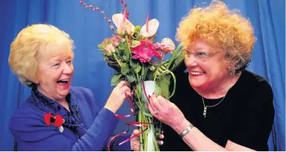  ??  ?? Green fingers Ayr and District Flower Club held a wonderful evening earlier this month. The group gathered on November 9 at Kyle Academy to celebrate their club. Post photograph­er Iain Brown popped into to meet the lovely folks. Pictured is Stella Reid...