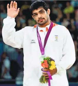  ?? PTI ?? Only one to have two: Sushil Kumar won a bronze at Beijing 2008 and a silver at London 2012, and the wrestler is the only Indian to win two individual medals in the Olympics.