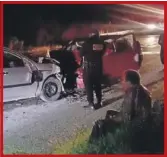  ??  ?? El responsabl­e del accidente conducía ebrio y en sentido contrario sobre la carretera