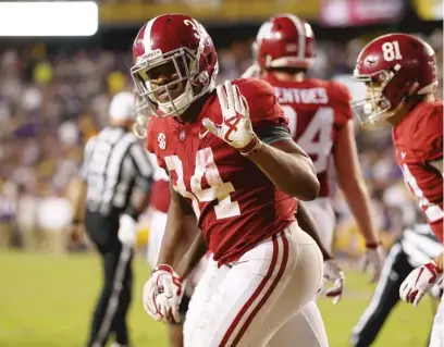  ?? GREGORY SHAMUS/GETTY IMAGES ?? Damien Harris (19 carries for 107 yards and a TD against LSU) is one of the weapons in Alabama’s arsenal.