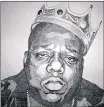  ??  ?? Sketch of Biggie Smalls