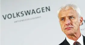  ??  ?? Matthias Mueller, Volkswagen’s chief executive, said that those responsibl­e for the cheating had misguided priorities and motives.