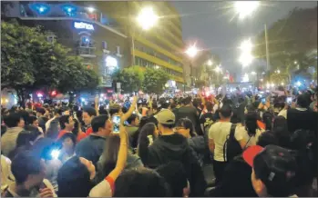  ??  ?? Thousands took to the streets of Lima on Saturday for the Peruvians’ first World Cup in 36 years.