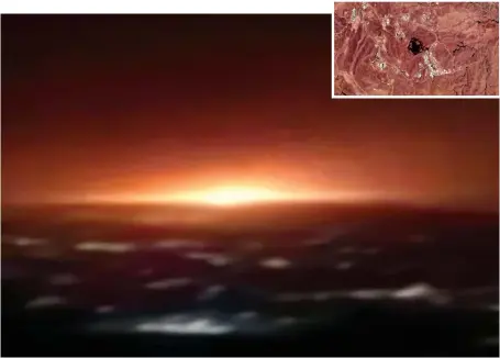  ?? AFP ?? The blast that sent a fireball shooting into the night sky happened at Iran’s Khojir military explosive testing area. Inset: A satellite image shows the explosion site.