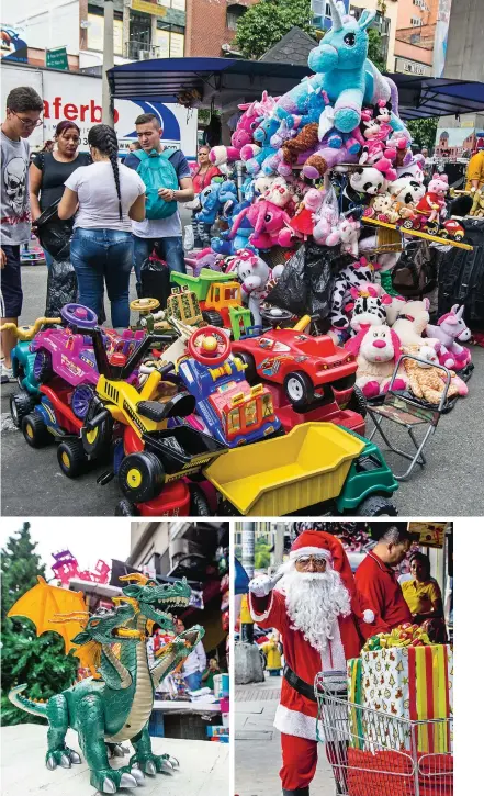  ?? FOTOS ?? Las ventas de juguetes son las protagonis­tas en la temporada navideña del centro de Medellín, especialme­nte en los bajos de la estación San Antonio del metro.