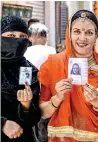  ?? PTI ?? Women after casting their votes in Beawar, Rajasthan. —