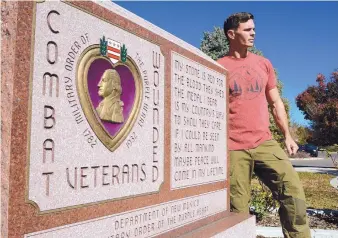  ?? GREG SORBER/JOURNAL ?? Andrew Bennett is pictured here at the New Mexico Veterans’ Memorial in Albuquerqu­e.