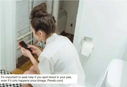  ?? ?? It’s important to seek help if you spot blood in your pee, even if it only happens once (Image: Pexels.com)