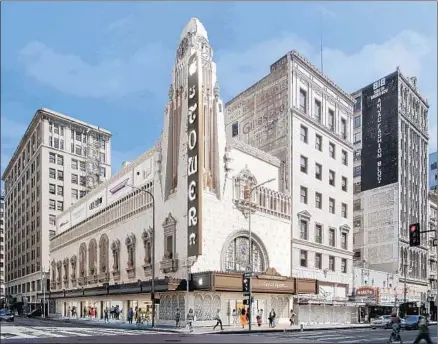 ?? Apple Inc. ?? A RENDERING shows the historic Tower Theatre after a renovation by Apple, which will turn the building into a flagship store.