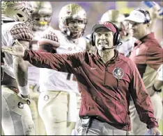  ?? JOHN RAOUX / ASSOCIATED PRESS ?? Under Jimbo Fisher, Florida State should have one of the nation’s best teams. But the Seminoles face a big hurdle Nov. 25 against Florida.