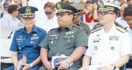  ?? Photos by RAMON JOSEPH J. RUIZ ?? Brig. Gen. Simplicio Lumantas, Brig. Gen. Bonifacio Cebrian and Rear Adm. Allan Cusi.