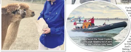  ??  ?? Paul on the Dover Explore Speed boat heading out of port to see Common Grey Seals