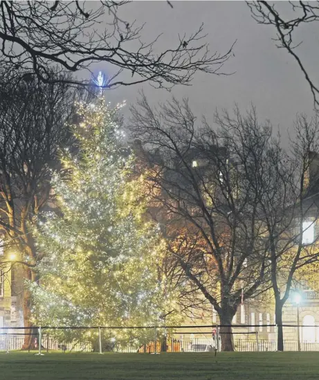  ??  ?? Edinburgh’s Charlotte Square Gardens as part of St Columba’s Hospice’s Christmas Light Up A Life appeal