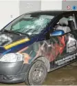  ?? Foto: Polizei ?? In diesem Auto saß der angegriffe­n wurde.Pizzabote, der