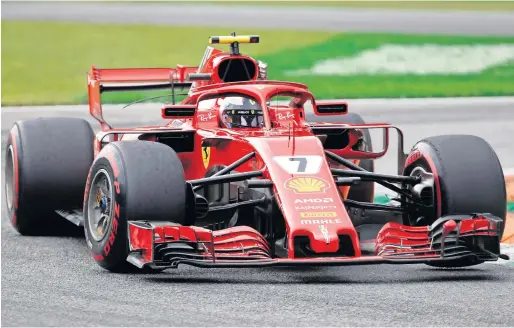  ?? Reuters ?? Raikkonen’s lap of one minute 19.119 seconds, smashed the track record of 1:19.525 set by Colombian Juan Pablo Montoya for Williams at Monza in 2004. —