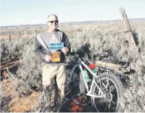  ??  ?? Keith Evans is shown on the network of singletrac­k trails that he has built on his land near Cortez. The trails are open to the public. Jim Mimiaga, The Cortez Journal