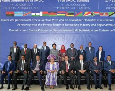  ??  ?? Leaders from Southern African Developmen­t Community member states.