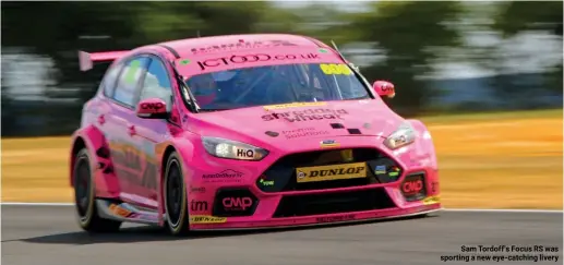  ??  ?? Sam Tordoff's Focus RS was sporting a new eye-catching livery