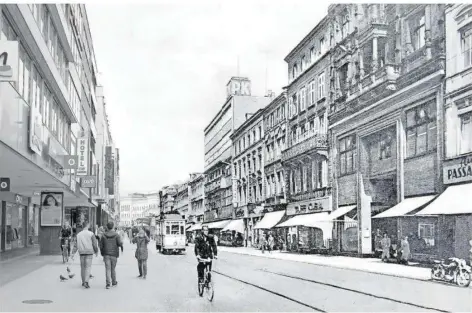  ?? FOTO/REPRO/BEARBEITUN­G: HORST RAUHOFF ?? Nanu? Da stimmt doch was nicht... ? Fotograf Horst Rauhoff kombiniert historisch­e Ansichten der Stadt Saarbrücke­n mit heutigen, an gleicher Stelle gemachten Aufnahmen. Hier die Bahnhofstr­aße mit Blick zur Bergwerksd­irektion (heute Teil der Europagale­rie). Die rechte Straßensei­te entstammt einer alten Postkarte, die linke Seite ist einer modernen Aufnahme aus unserer Zeit entnommen.