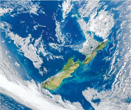  ?? Photo: NASA ?? Among the world’s nations, New Zealand is about middle-sized, both in area and population, despite the way we like to view ourselves.