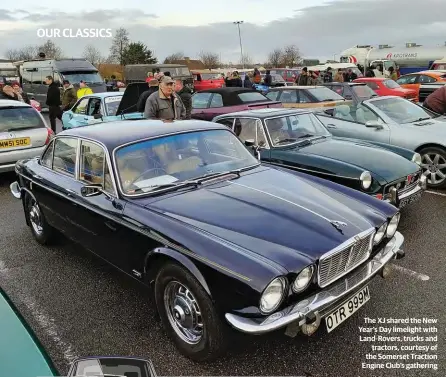  ?? ?? The XJ shared the New Year’s Day limelight with Land-rovers, trucks and tractors, courtesy of the Somerset Traction Engine Club’s gathering