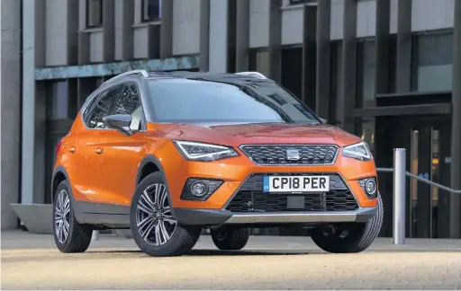  ??  ?? Seat’s new mid-size Arona SUV joins its larger Ateca stablemate