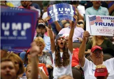  ??  ?? Trump supporters at a campaign event in Florida. Photo: Reuters