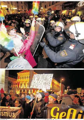  ??  ?? 5000 Demonstran­ten standen in der Innenstadt 2800 Polizisten gegenüber