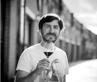  ??  ?? Below: former Michelin-level sommelier Sergio Verrillo founded London’s Blackbook Winery with his wife in 2017 based on a philosophy towards
winemaking of ‘tradition with innovation’