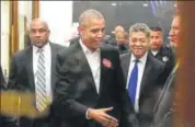  ?? AFP ?? Former President Barack Obama showed up amid much fanfare at a Chicago courthouse for jury duty on Wednesday. Then he heard the words most prospectiv­e jurors pray for: You’re dismissed.