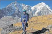  ?? HT PHOTO ?? Jhajdiya did a crash course in mountainee­ring to be able to set off for her peak trip in time