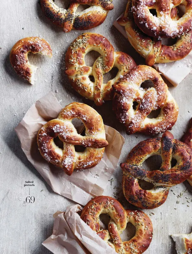  ??  ?? Salted pretzels p69