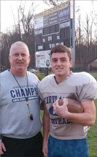  ?? CHRIS LILLSTRUNG — THE NEWS-HERALD ?? Kirtland assistant John Lipps and his son, senior Ryan Lipps, have relished the chance to work together, culminatin­g with a Division VI state final appearance this weekend.
