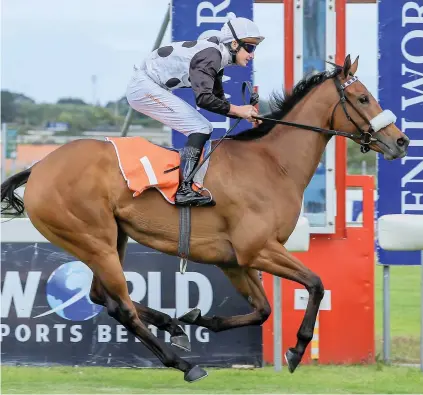  ?? PHOTO: Liesl King. ?? SPECIAL. Snowdance (Bernard Fayd’Herbe) waltzes away with the R1-million World Sports Betting Fillies Guineas (Grade 1) over 1600m at Kenilworth on Saturday. Her trainer Justin Snaith said, “She’s been special since Day 1.”