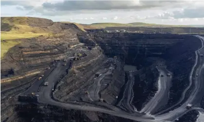  ?? ?? Ffos-y-Fran opencast coalmine in Merthyr Tydfil, Wales in November 2021. Photograph: Matthew Horwood/Getty Images