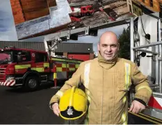  ??  ?? TEAM Barry, left, was in cage above fire, which gutted the Mack and damaged O2 ABC, above