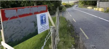  ??  ?? The sign opposite Calary Quarry.