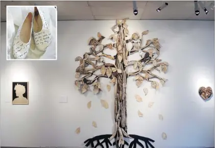  ??  ?? Who am I? Identity Tree and Walking in my Shoes, two of the exhibits in the Ko Wai Au? exhibition at Pataka.