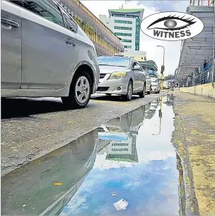  ?? Picture: RUSIATE VUNIREWA ?? The drain next to Renwick Road in Suva has been flooded for the past few days, emitting an unpleasant odour.