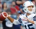  ?? The Canadian Press ?? Toronto Argonauts quarterbac­k Ricky Ray throws the ball during the first half of CFL action against the Ottawa Redblacks in Ottawa on Saturday.