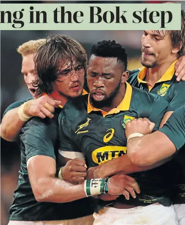  ?? Picture: Steve Haag/Gallo Images/Getty Images ?? Siya Kolisi, captain of SA, will be hoping for more try celebratio­ns like this (against France in 2017) during the upcoming Rugby World Cup.