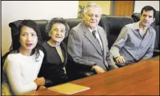  ?? LAS VEGAS REVIEW-JOURNAL ?? Glen Cobb, right, with stepdaught­er Monica Namnard, left, and 82-year-old parents Anna and Charles Cobb sit at the law offices of Lewis, Brisbois, Bisgaard & Smith LLP, 6385 S. Rainbow Blvd. in October 2014.