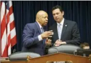  ?? THE ASSOCIATED PRESS ?? House Oversight and Government Reform Committee Chairman Rep. Jason Chaffetz, R-Utah, right, confers with the committee’s ranking member Rep. Elijah Cummings, D-Md. on Capitol Hill in Washington on July 7, 2016.